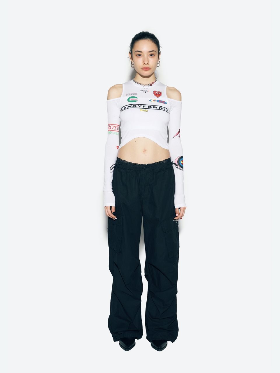 MUSINSA | ASIF CALIE CANDYFORNIA CUT OUT LONG SLEEVE WHITE