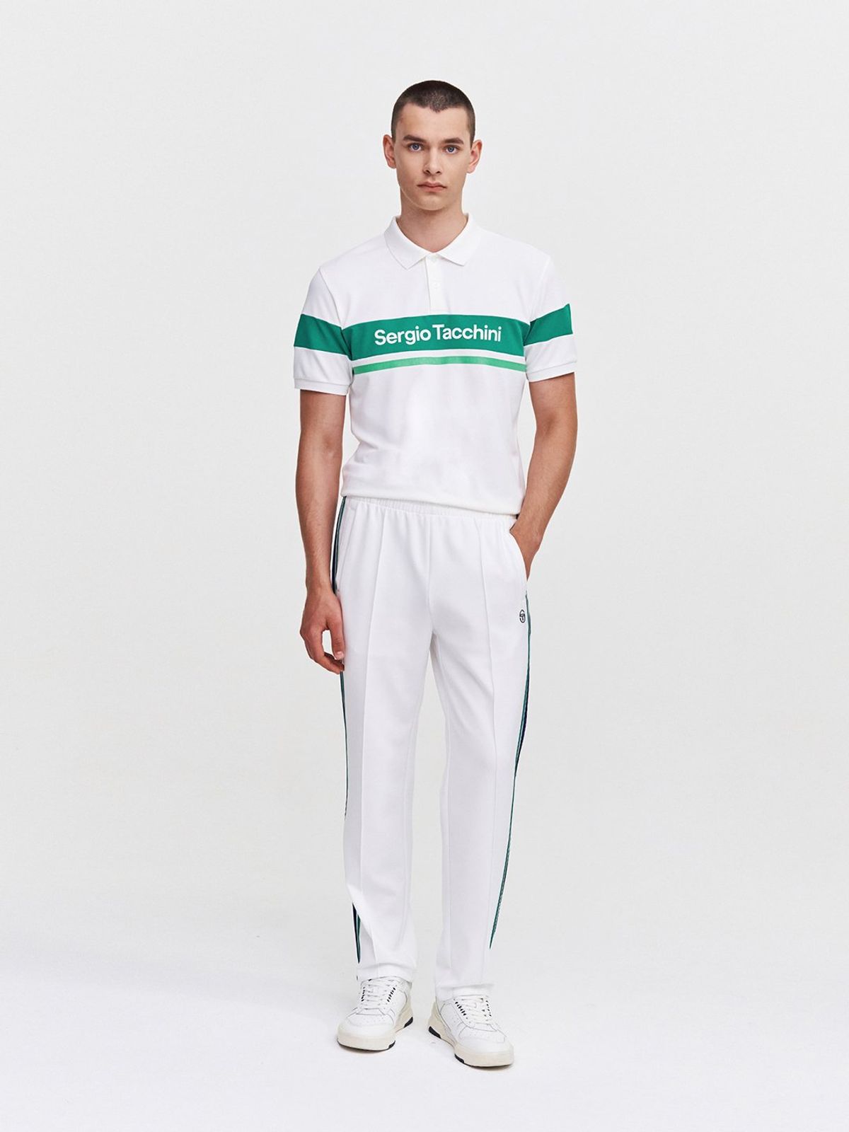 세르지오 타키니(SERGIO TACCHINI) M 고트 다마린도 반팔 폴로 셔츠 (White)