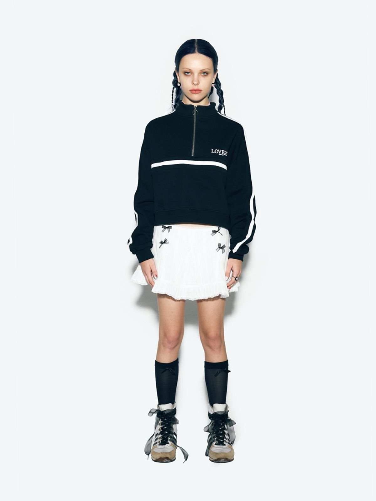 에즈이프 캘리(ASIF CALIE) LOVERS HALF ZIPUP BLACK
