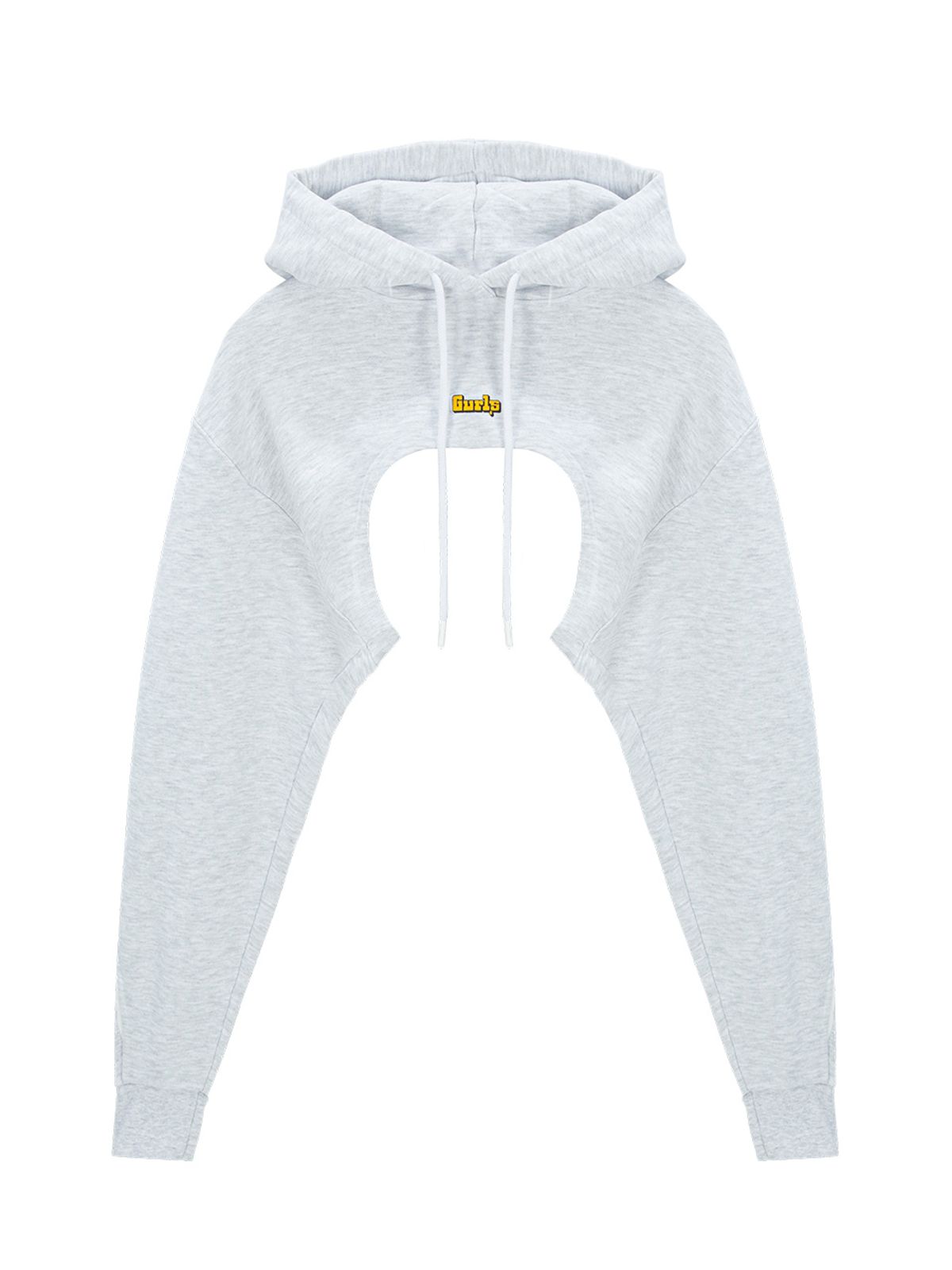에즈이프 캘리(ASIF CALIE) GURLS CROP HOODIE WHITEMELANGE