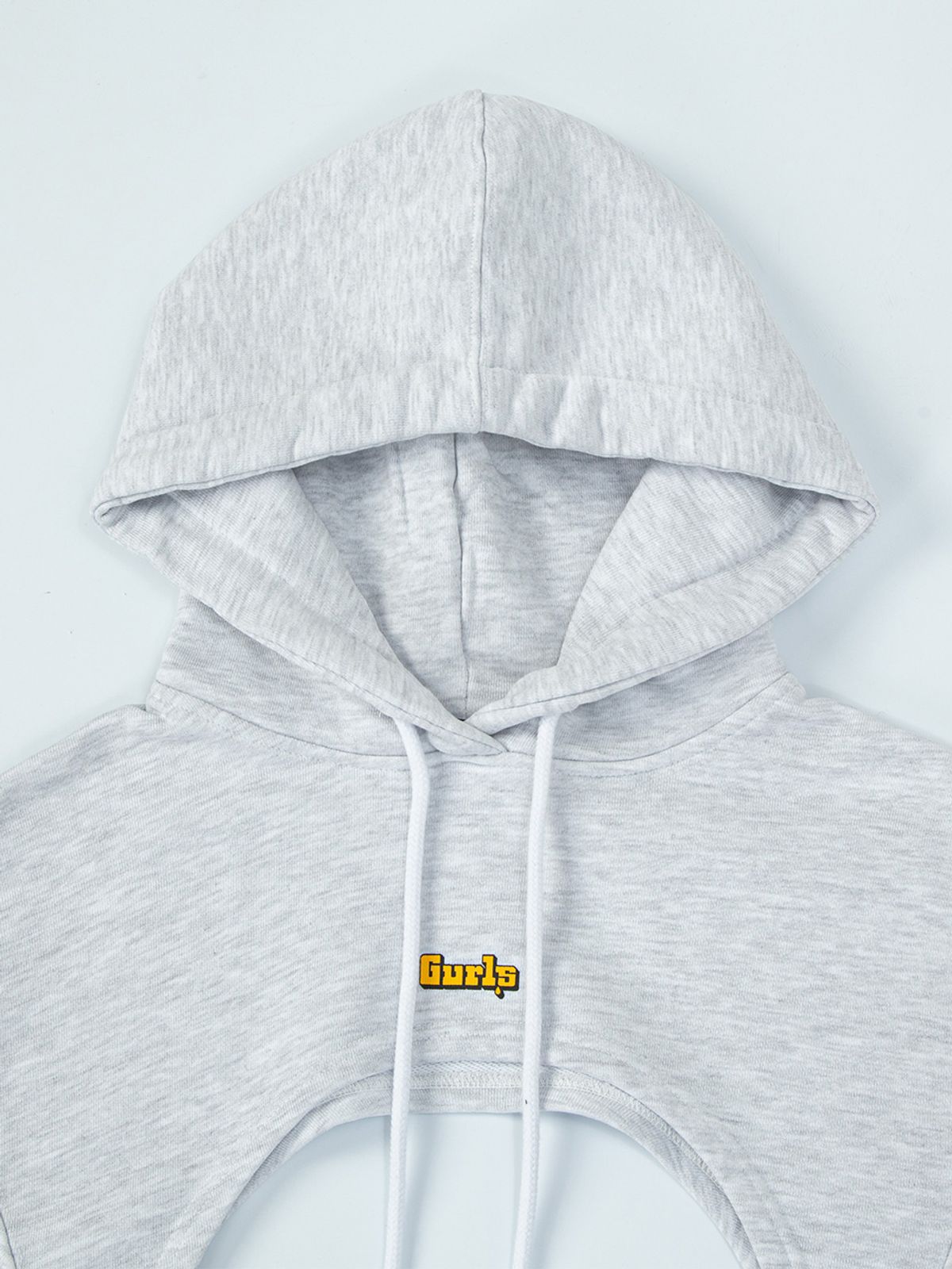 에즈이프 캘리(ASIF CALIE) GURLS CROP HOODIE WHITEMELANGE