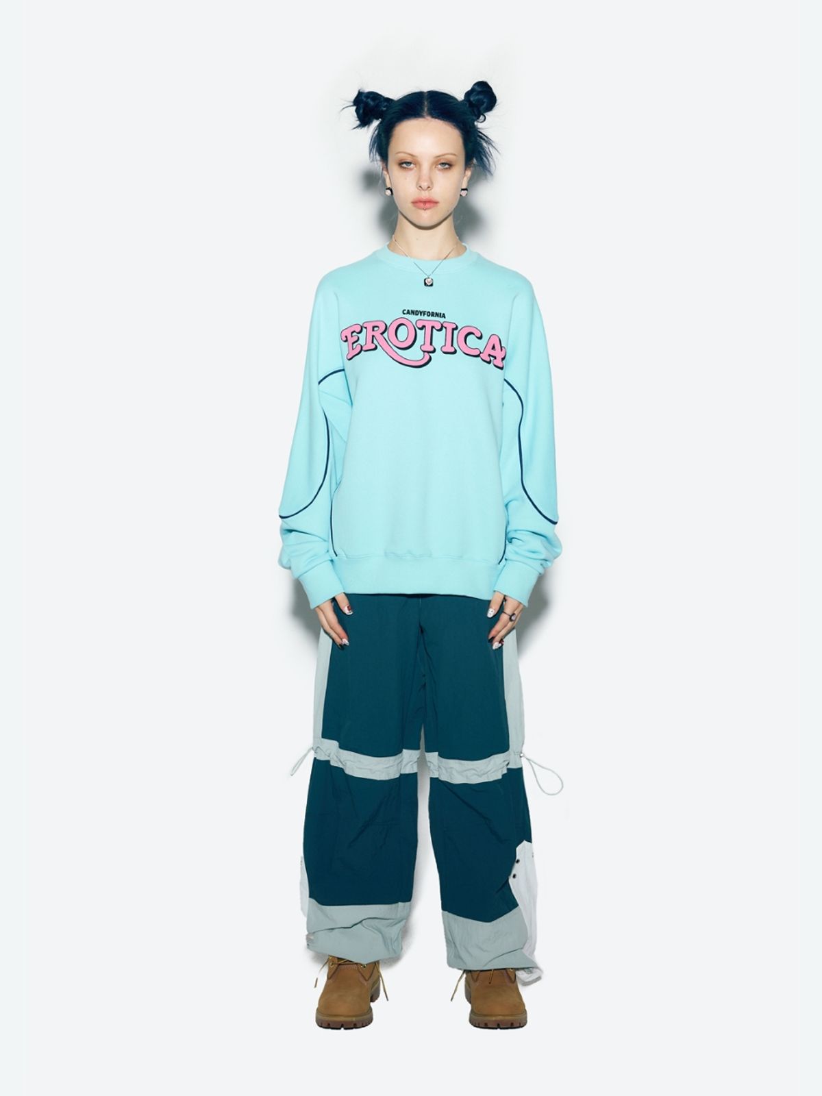에즈이프 캘리(ASIF CALIE) COLOR BLOCK NYLON TRACK PANTS MINT