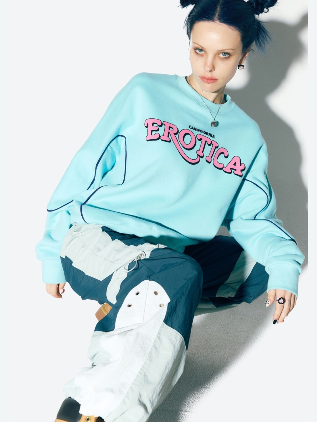 에즈이프 캘리(ASIF CALIE) COLOR BLOCK NYLON TRACK PANTS MINT
