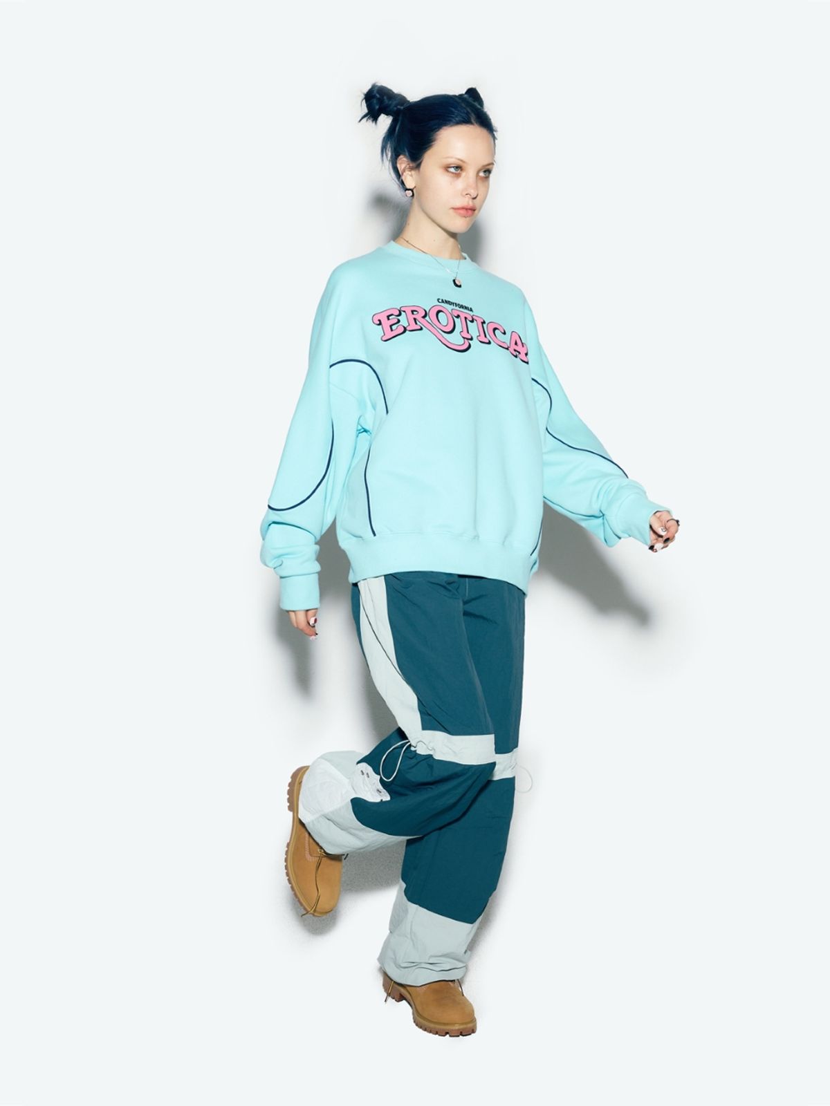 에즈이프 캘리(ASIF CALIE) COLOR BLOCK NYLON TRACK PANTS MINT