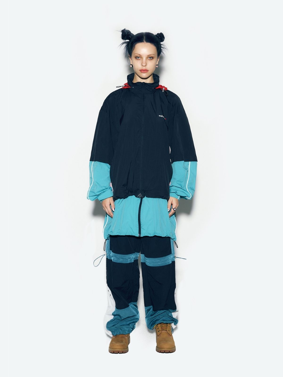에즈이프 캘리(ASIF CALIE) COLOR BLOCK NYLON TRACK PANTS BLUE