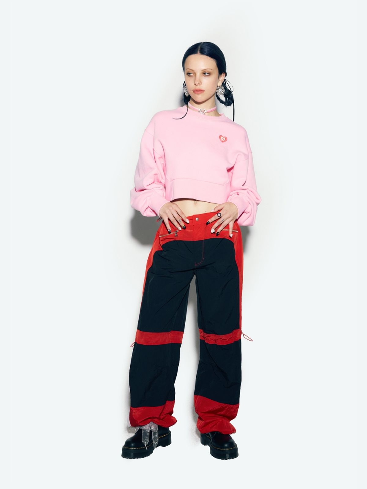 에즈이프 캘리(ASIF CALIE) COLOR BLOCK NYLON TRACK PANTS RED