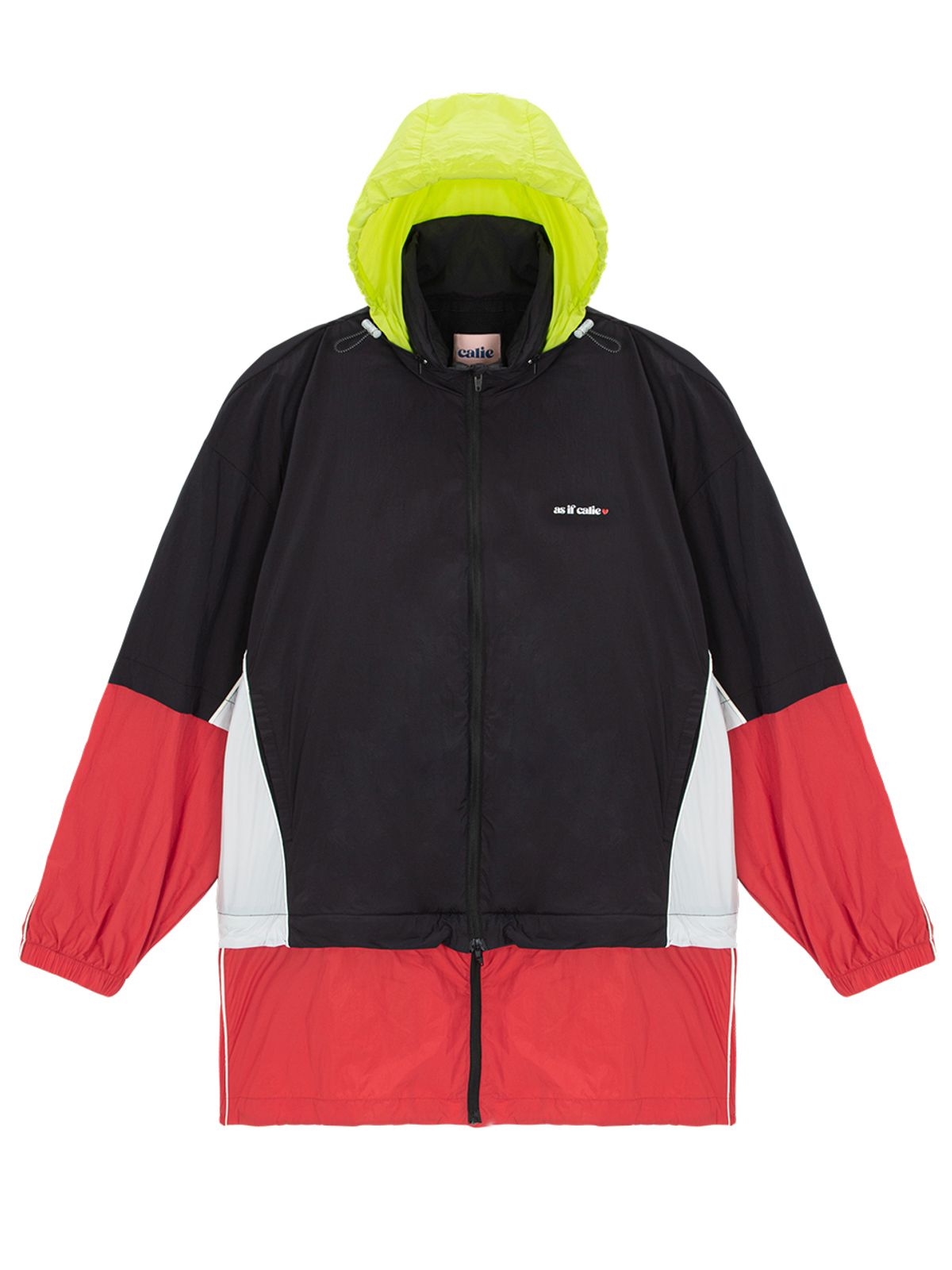 에즈이프 캘리(ASIF CALIE) COLOR BLOCK WINDBREAKER BLACK/RED