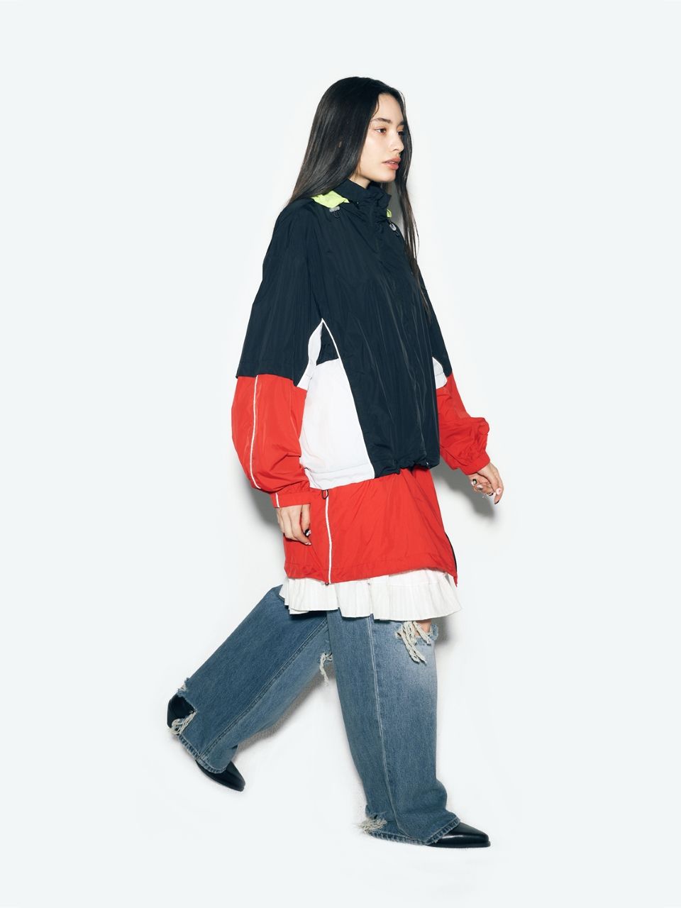 【as if calie】24SS COLOR BLOCK WINDBREAKER MUSINSA | ASIF CALIE COLOR BLOCK WINDBREAKER BLACK/RED