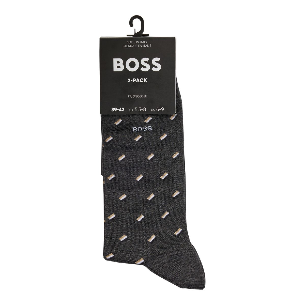보스(BOSS) 시그니처 패턴 장목 양말 2종 세트 50478350_012