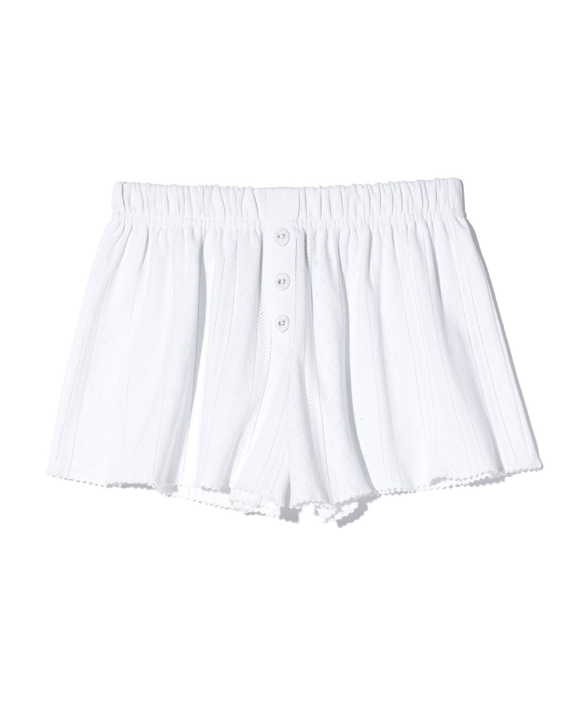 유희(YOUHEE) EYELET SHORTS WHITE