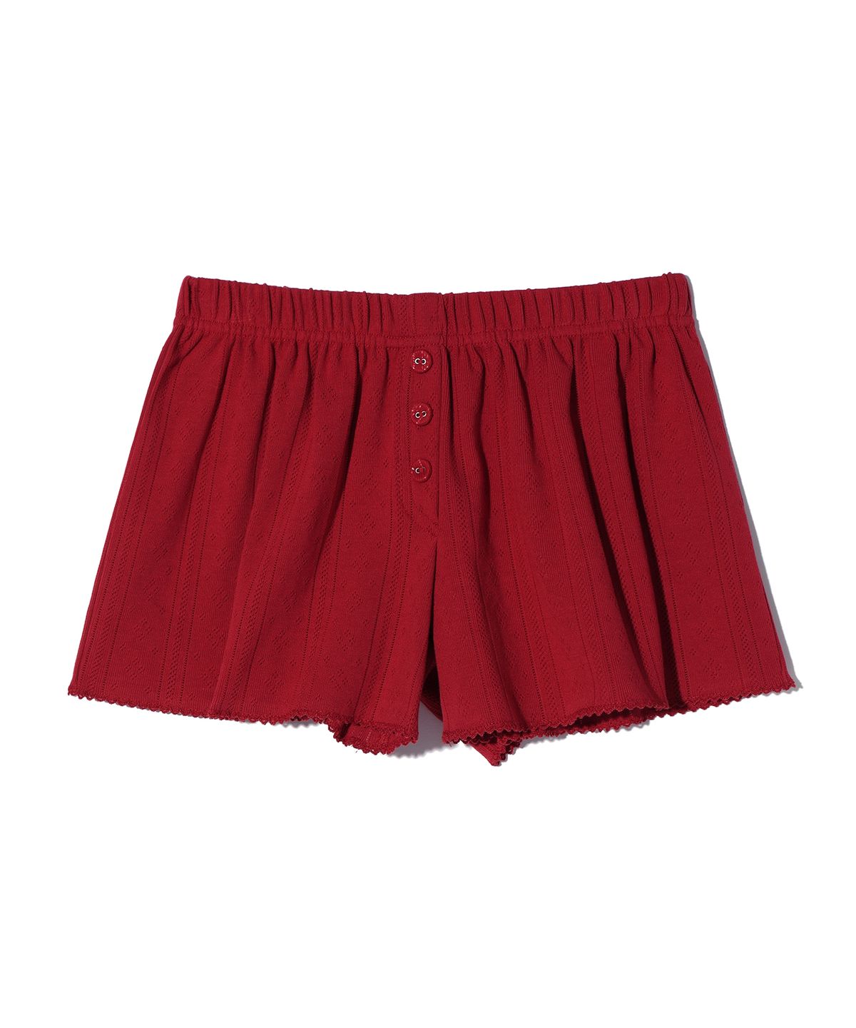 유희(YOUHEE) EYELET SHORTS RED