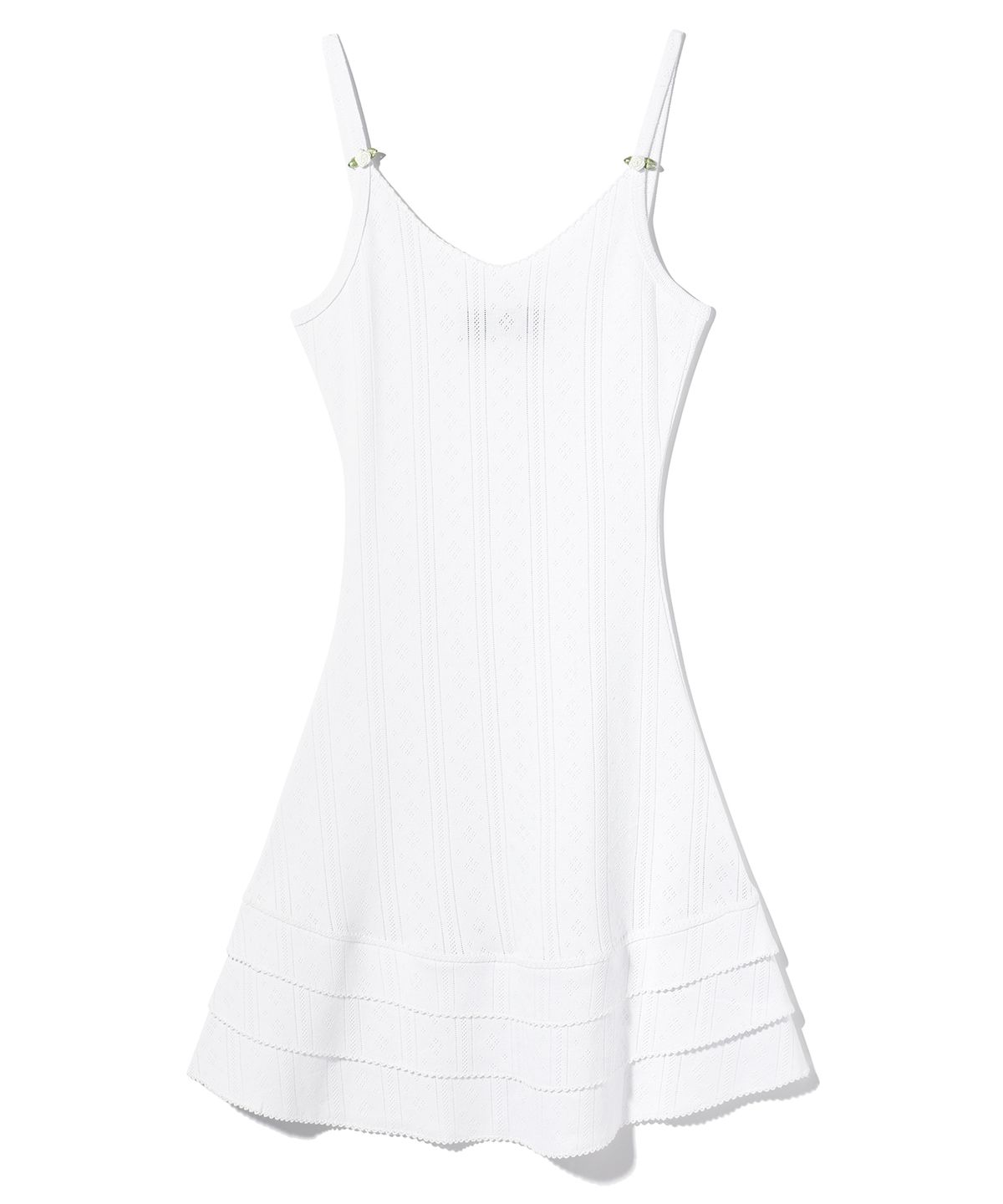 유희(YOUHEE) EYELET FRILL DRESS WHITE