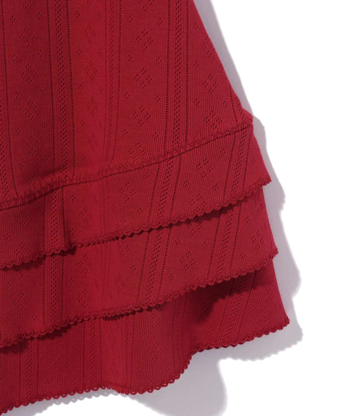 유희(YOUHEE) EYELET FRILL DRESS RED