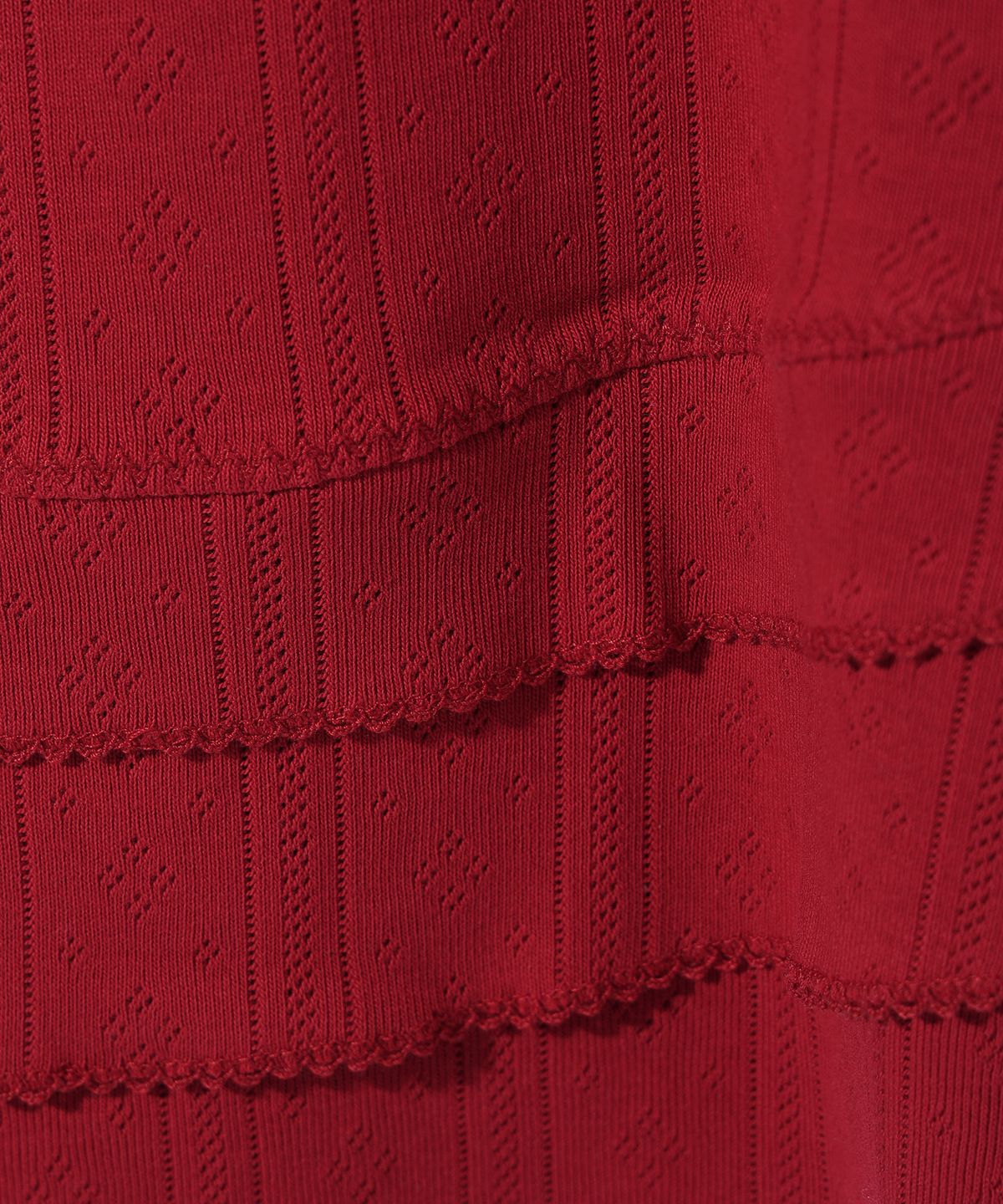 유희(YOUHEE) EYELET FRILL DRESS RED