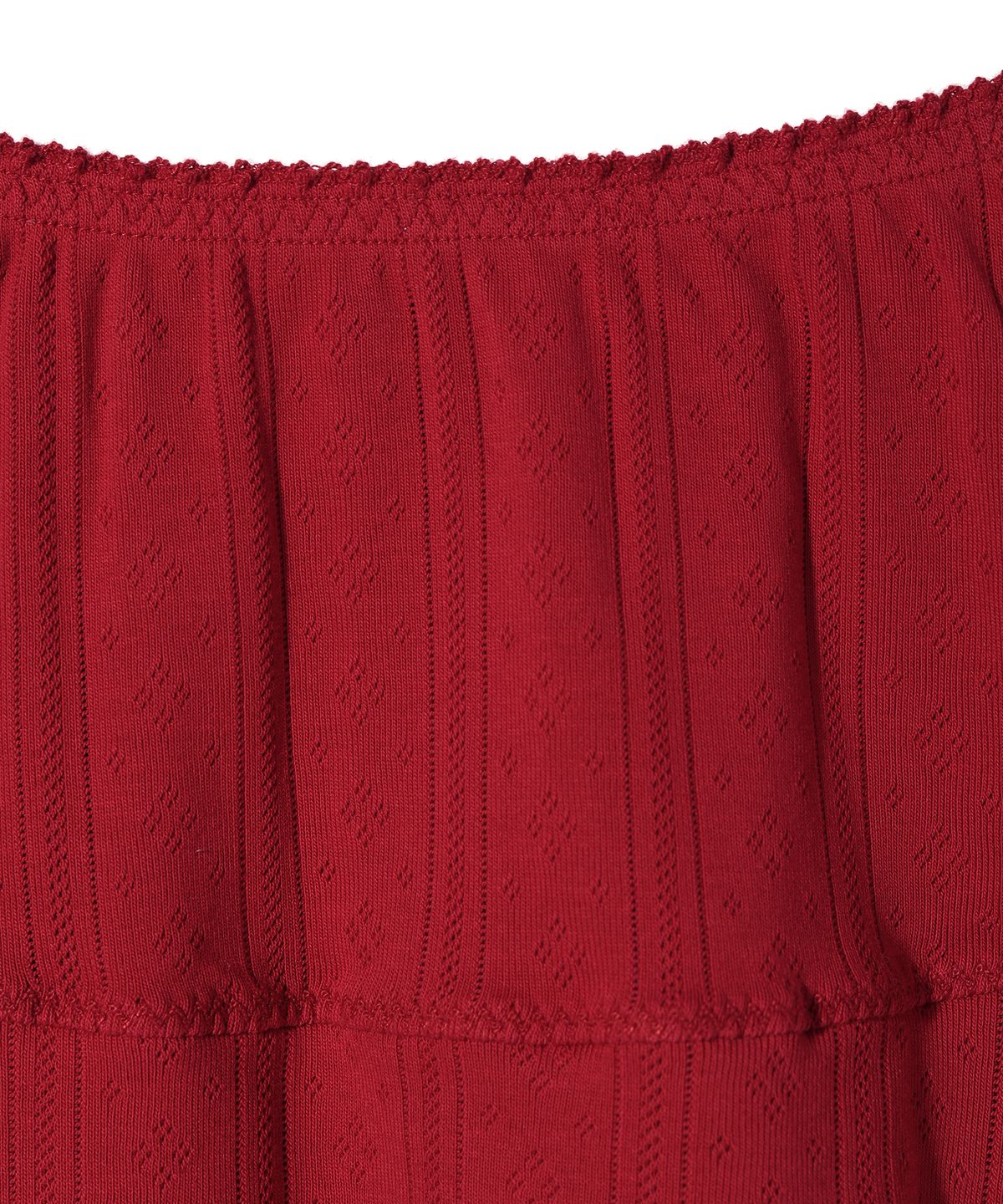 유희(YOUHEE) EYELET FRILL SKIRT RED