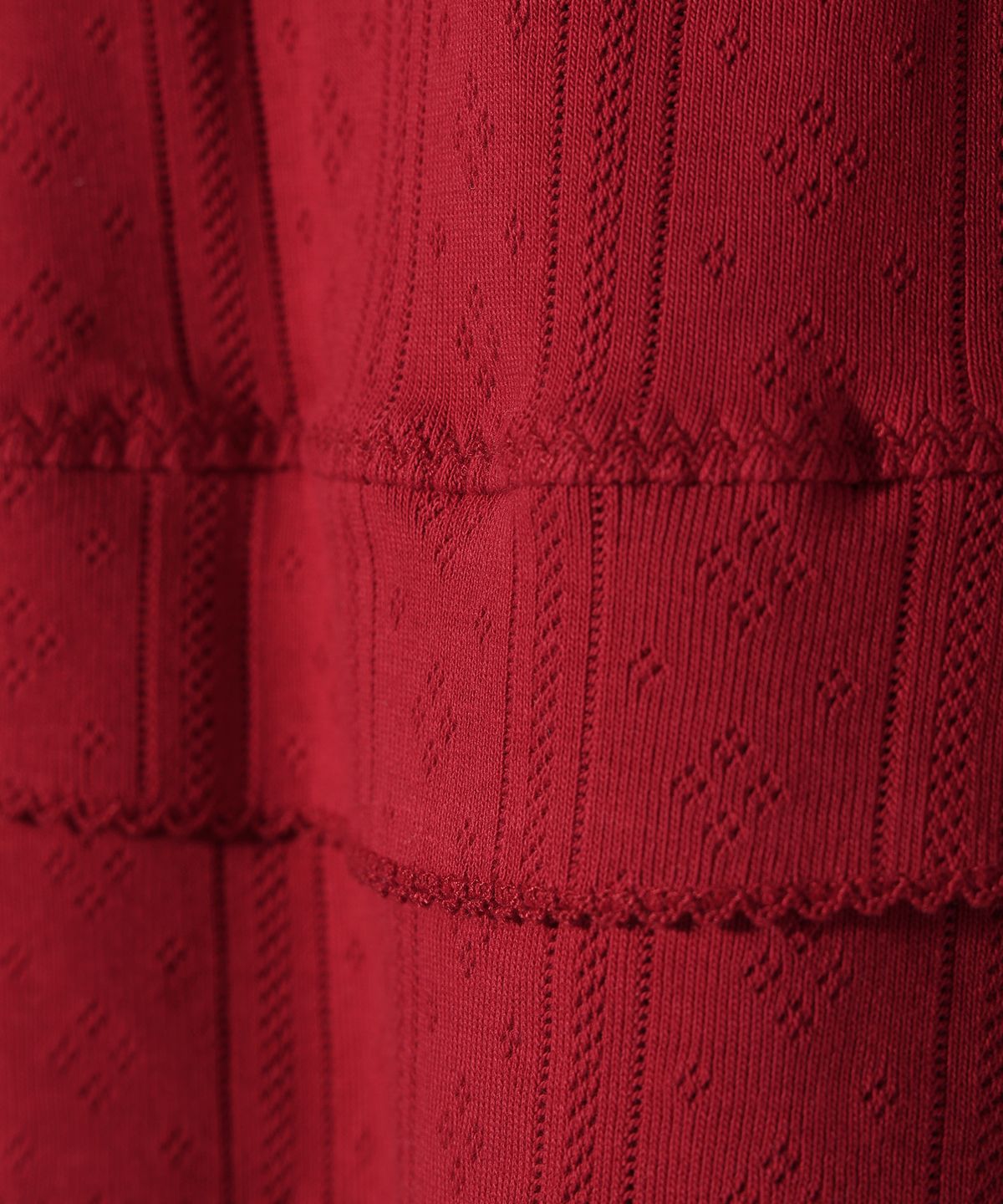 유희(YOUHEE) EYELET FRILL SKIRT RED