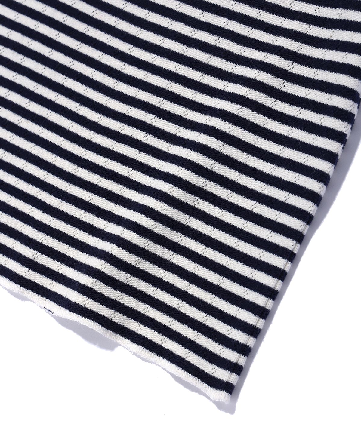 유희(YOUHEE) LACE STRIPE T-SHIRTS NAVY