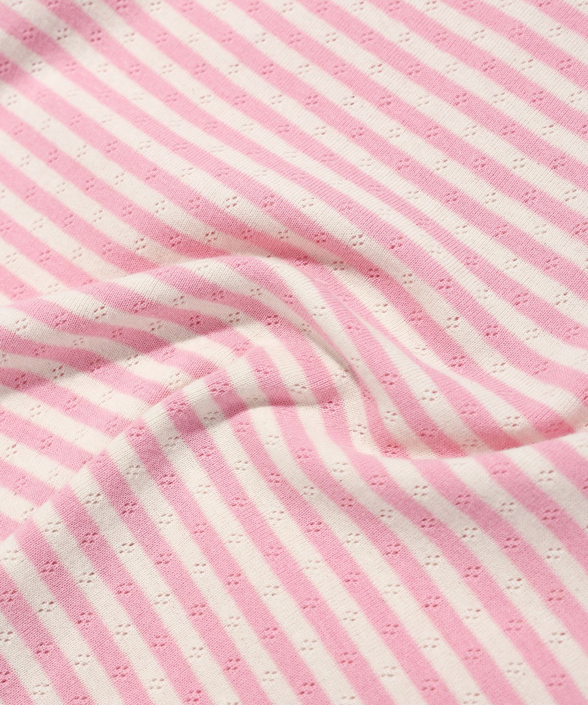 유희(YOUHEE) LACE STRIPE T-SHIRTS PINK