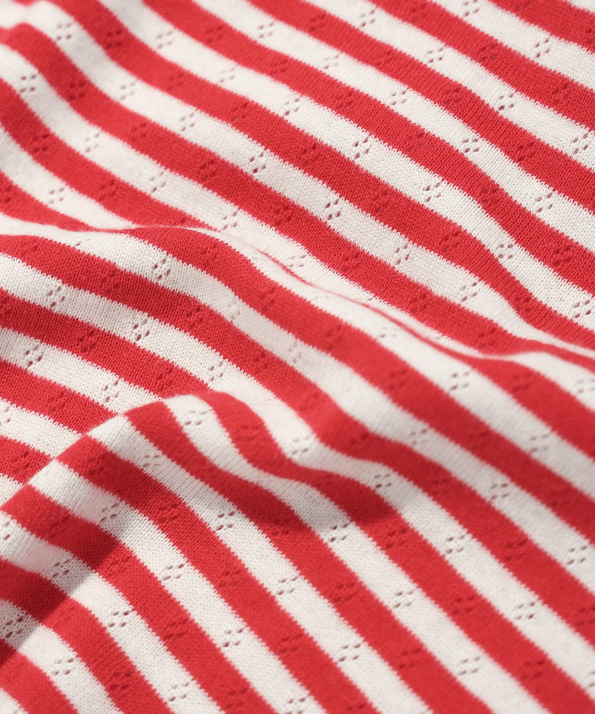 유희(YOUHEE) LACE STRIPE T-SHIRTS RED
