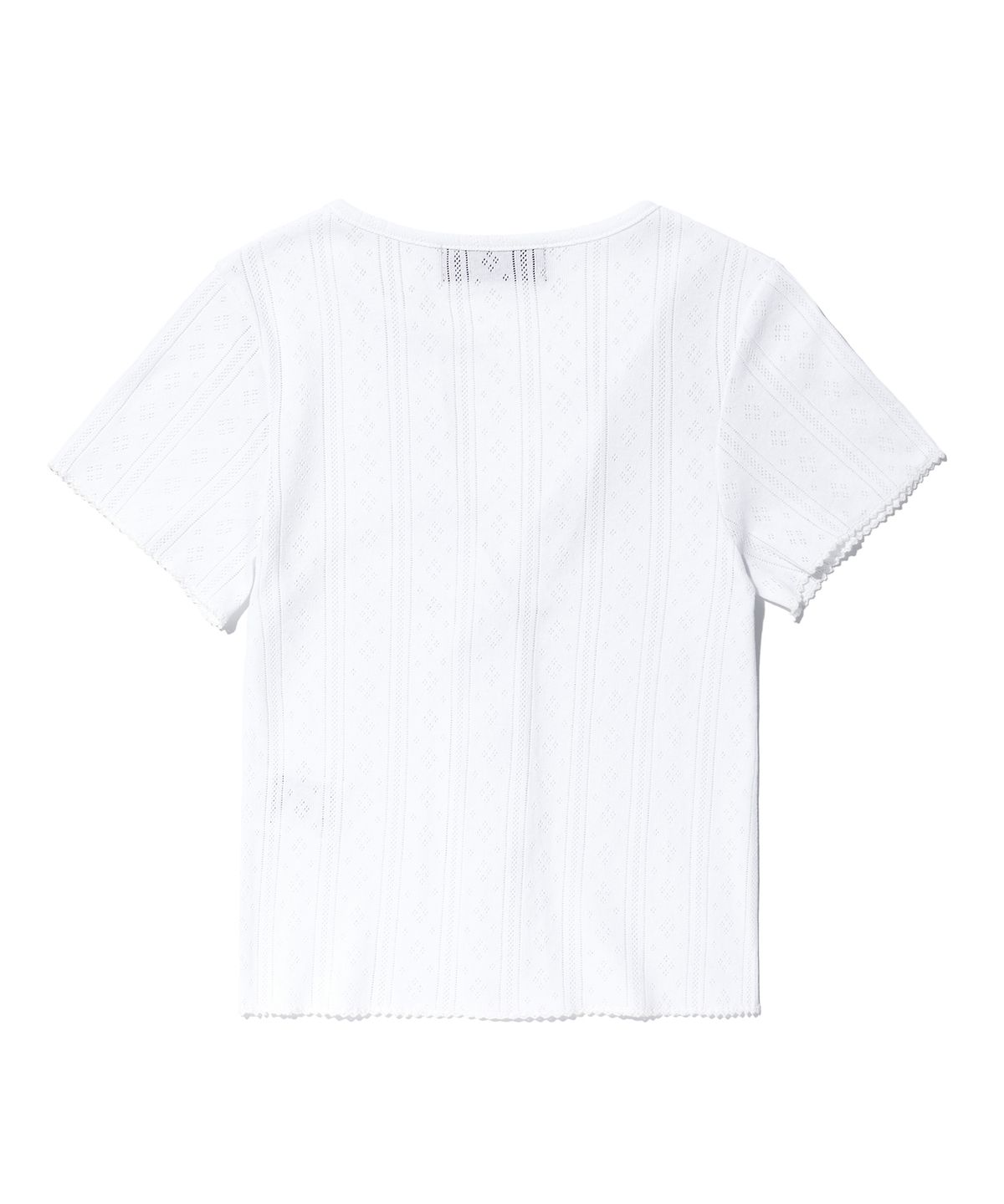 유희(YOUHEE) EYELET HALF SLEEVE CARDIGAN WHITE