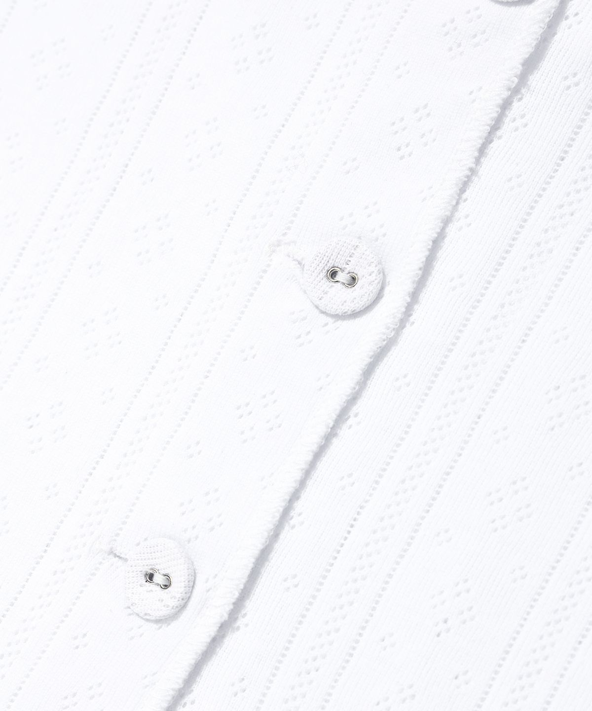 유희(YOUHEE) EYELET HALF SLEEVE CARDIGAN WHITE