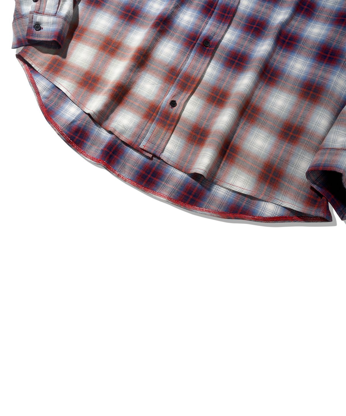 플렉서블(FLXBL) BOX CHECKED SHIRTS DYEING RED