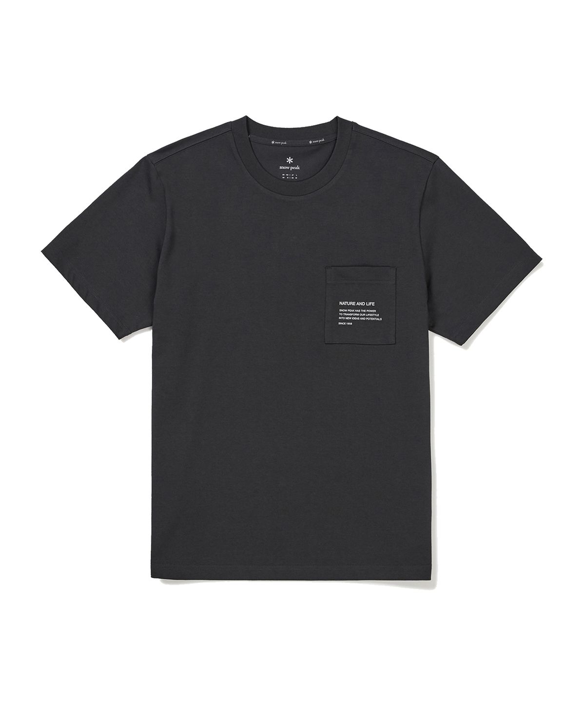 스노우피크 어패럴(SNOWPEAK APPAREL) 에어로쿨 포켓 반팔 티셔츠 Charcoal (S24MMFTS76)