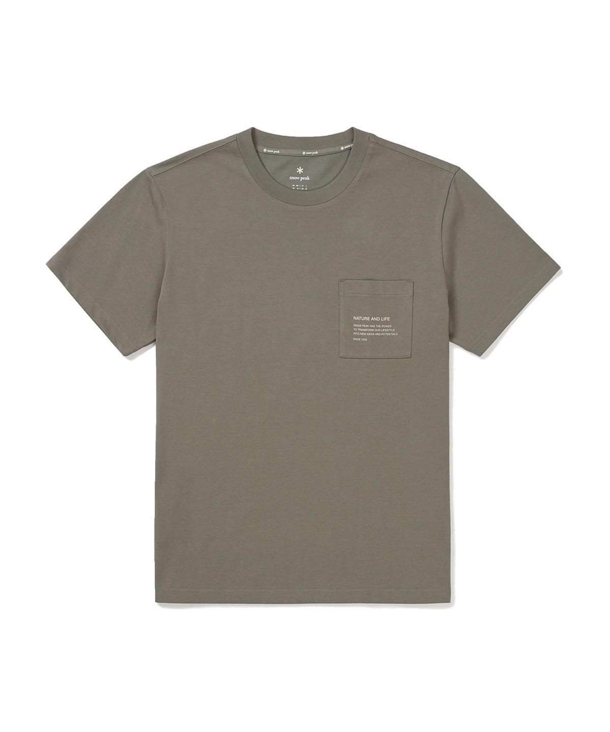 스노우피크 어패럴(SNOWPEAK APPAREL) 에어로쿨 포켓 반팔 티셔츠 Khaki (S24MMFTS76)