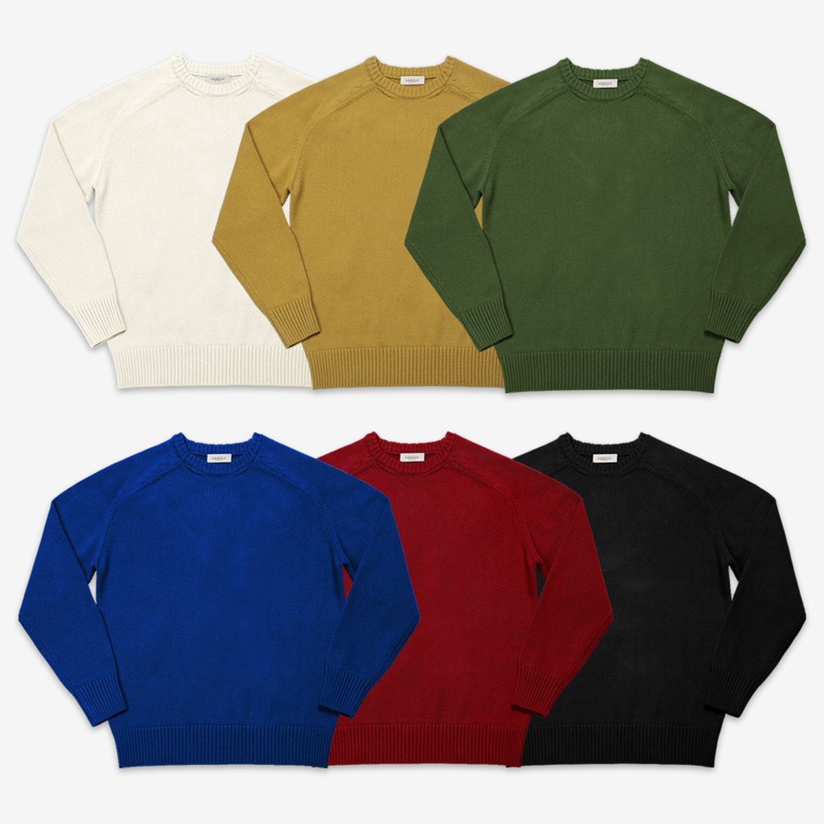 솔티(SORTIE) Saddle Crew neck Knit (Blue)