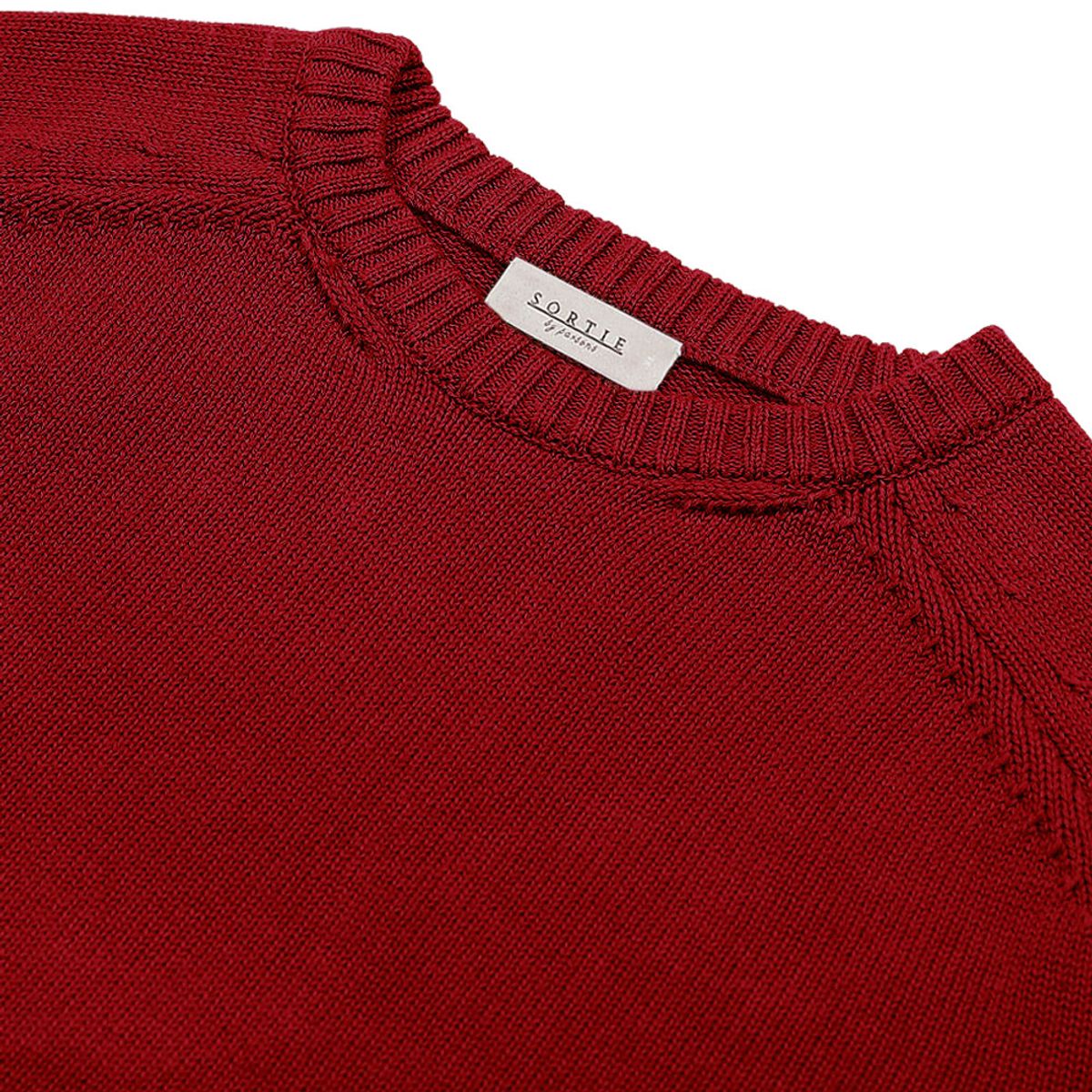 솔티(SORTIE) Saddle Crew neck Knit (Red)