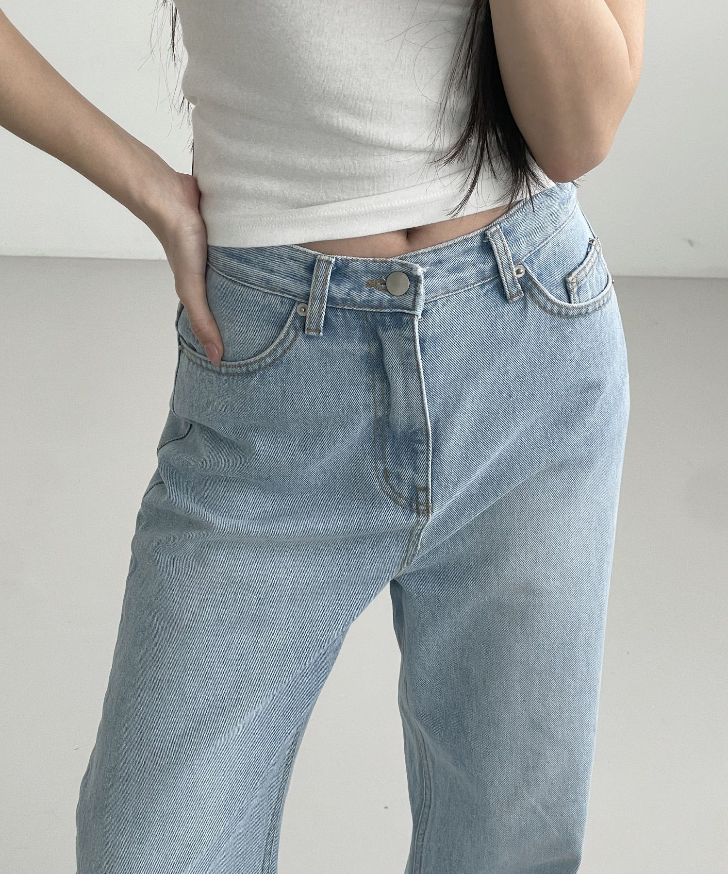 MUSINSA公式 | MUAHMUAH ワイドデニムパンツ [ライトブルー]