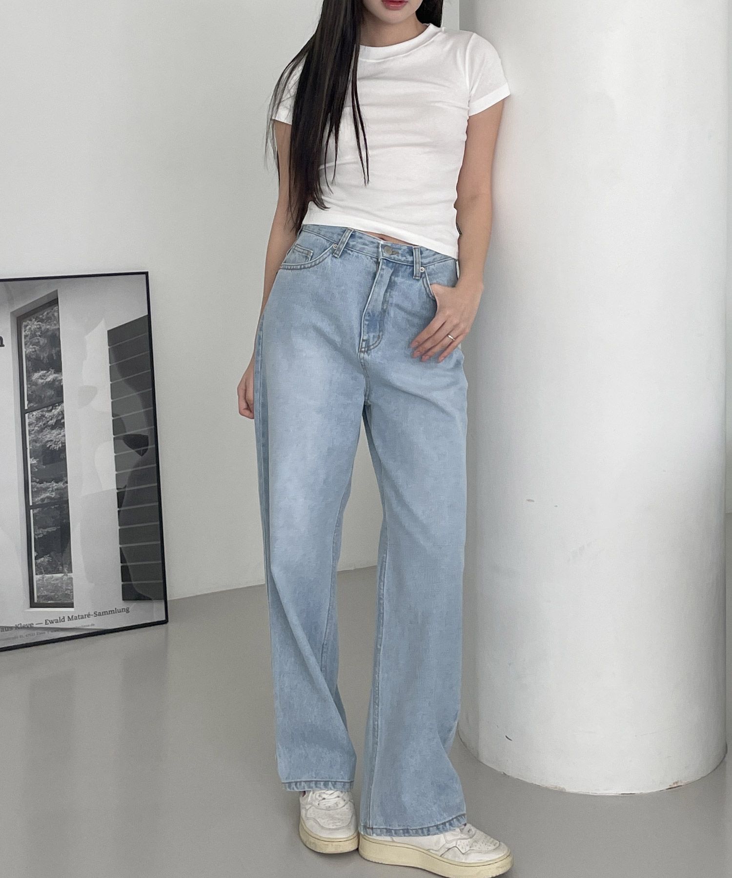 ★muahmuah★ WASHED WIDE DENIM PANTS LIGHT BLUE MUSINSA | MUAHMUAH Washed Wide Denim Pants [Light Blue]