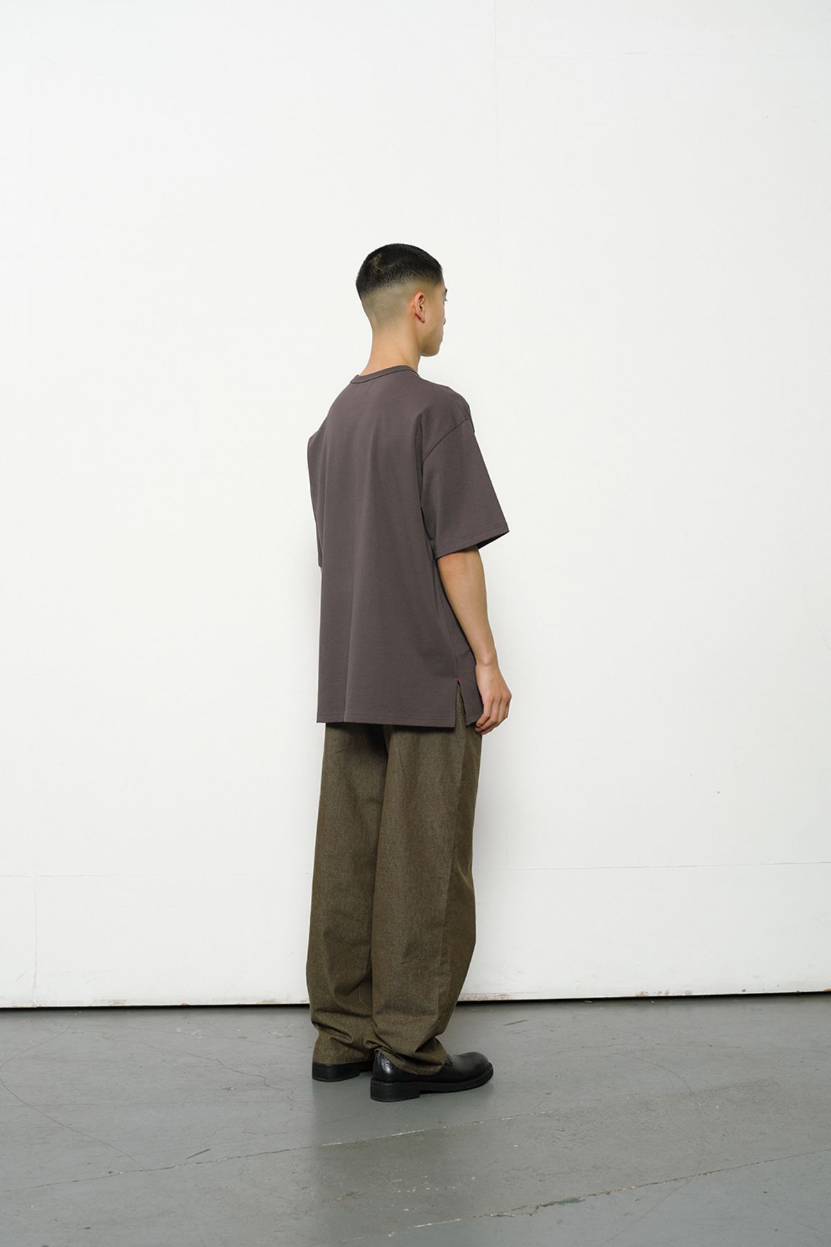 홀리선(HORLISUN) Blueborn Wide Tapered Color Denim Pants Olive
