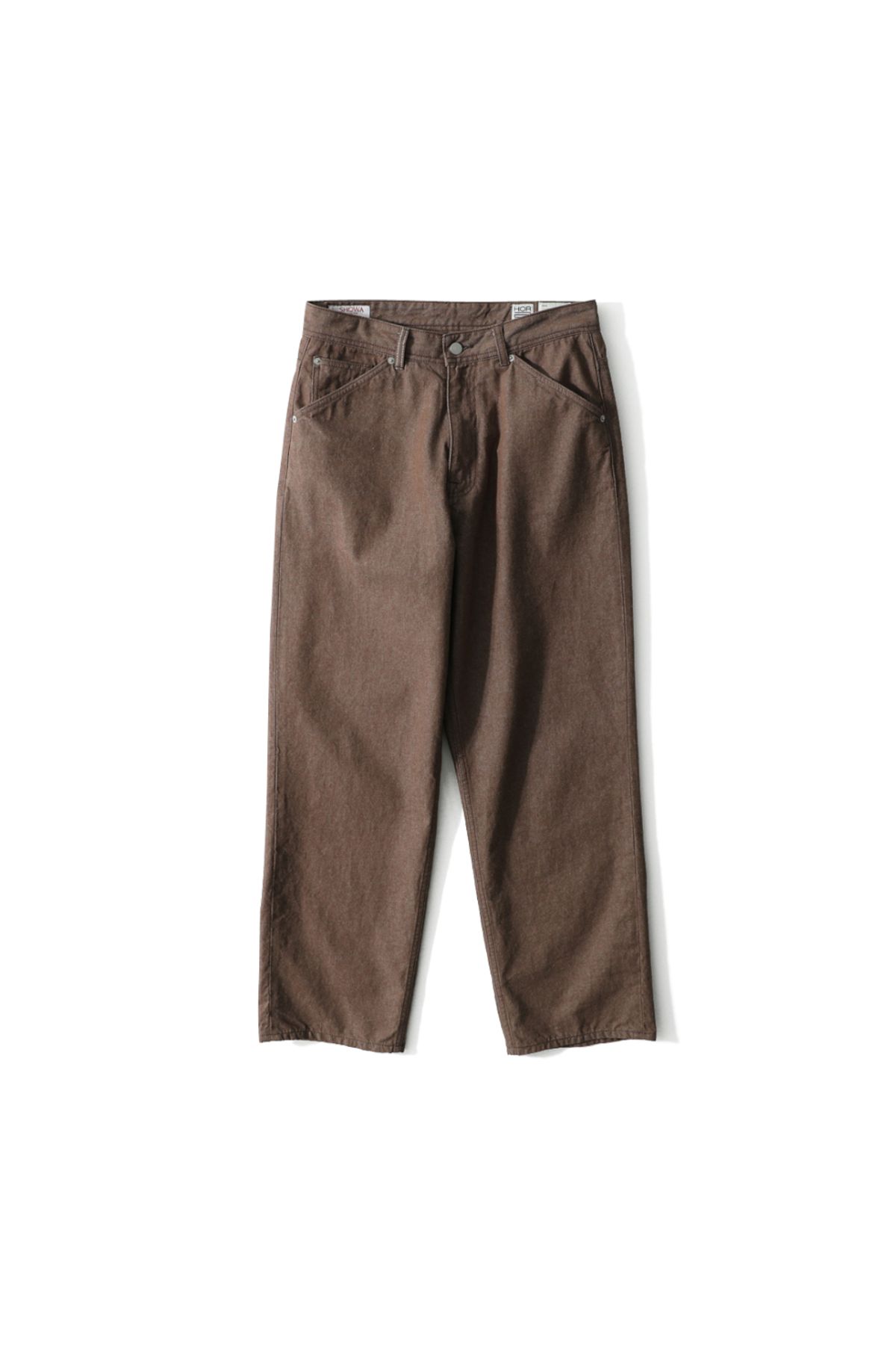 홀리선(HORLISUN) Blueborn Wide Tapered Color Denim Pants Brown