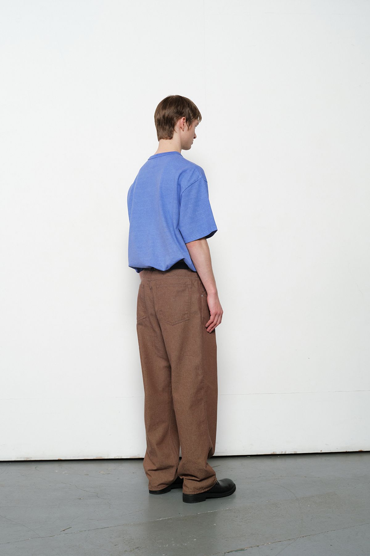 홀리선(HORLISUN) Blueborn Wide Tapered Color Denim Pants Brown