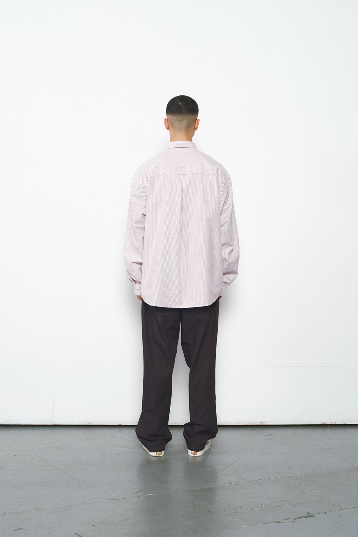 홀리선(HORLISUN) Jane Oxford Stripe Shirt Burgundy