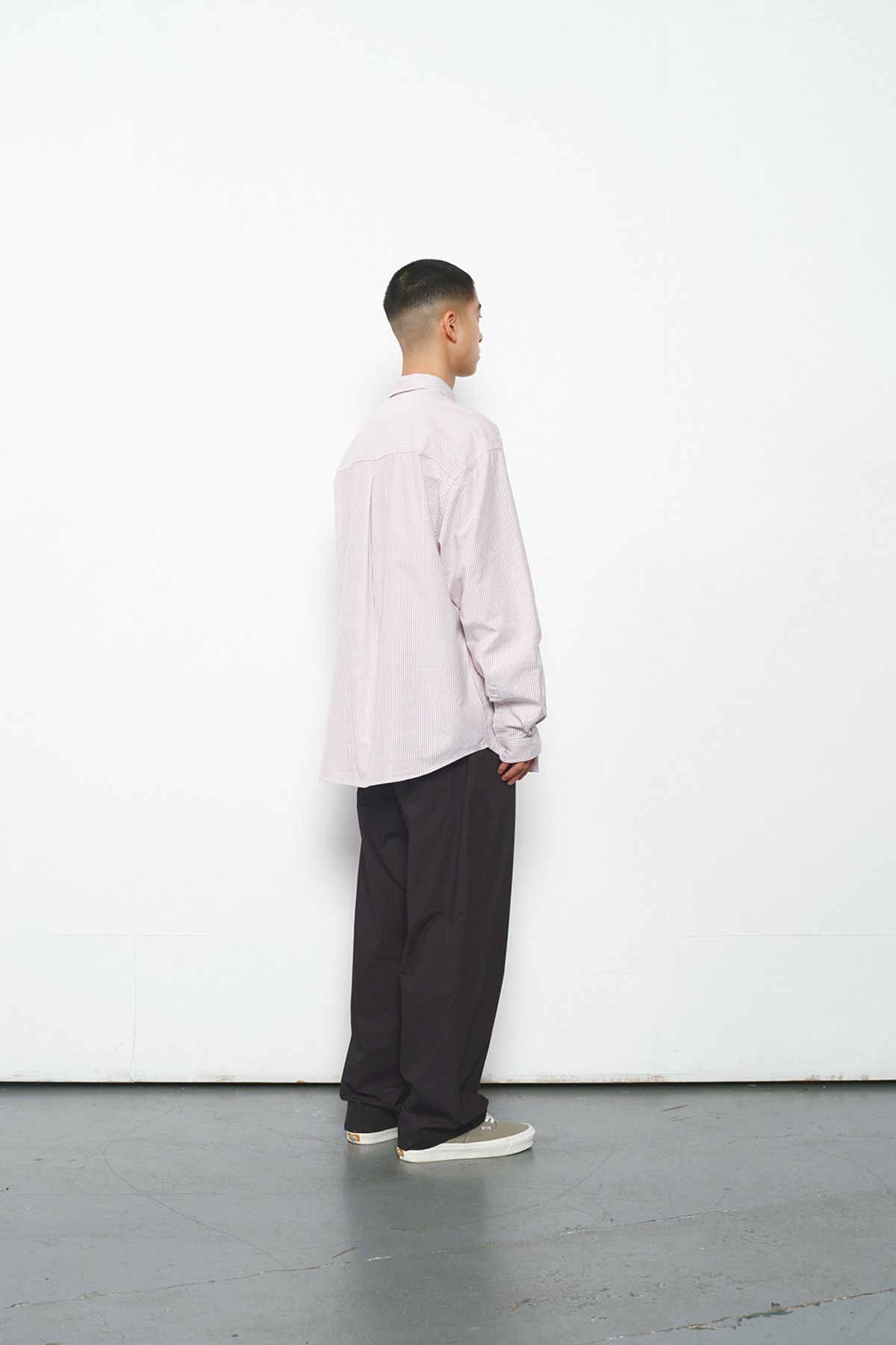 홀리선(HORLISUN) Jane Oxford Stripe Shirt Burgundy