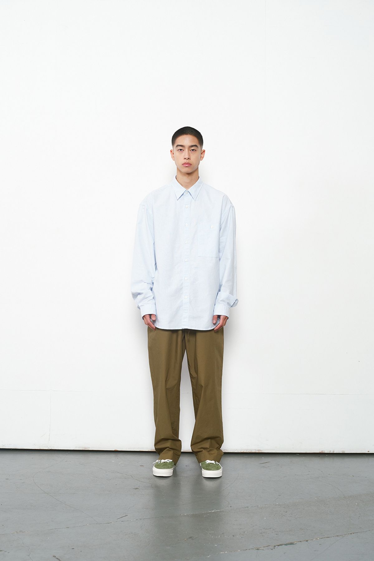 홀리선(HORLISUN) Jane Oxford Stripe Shirt Blue