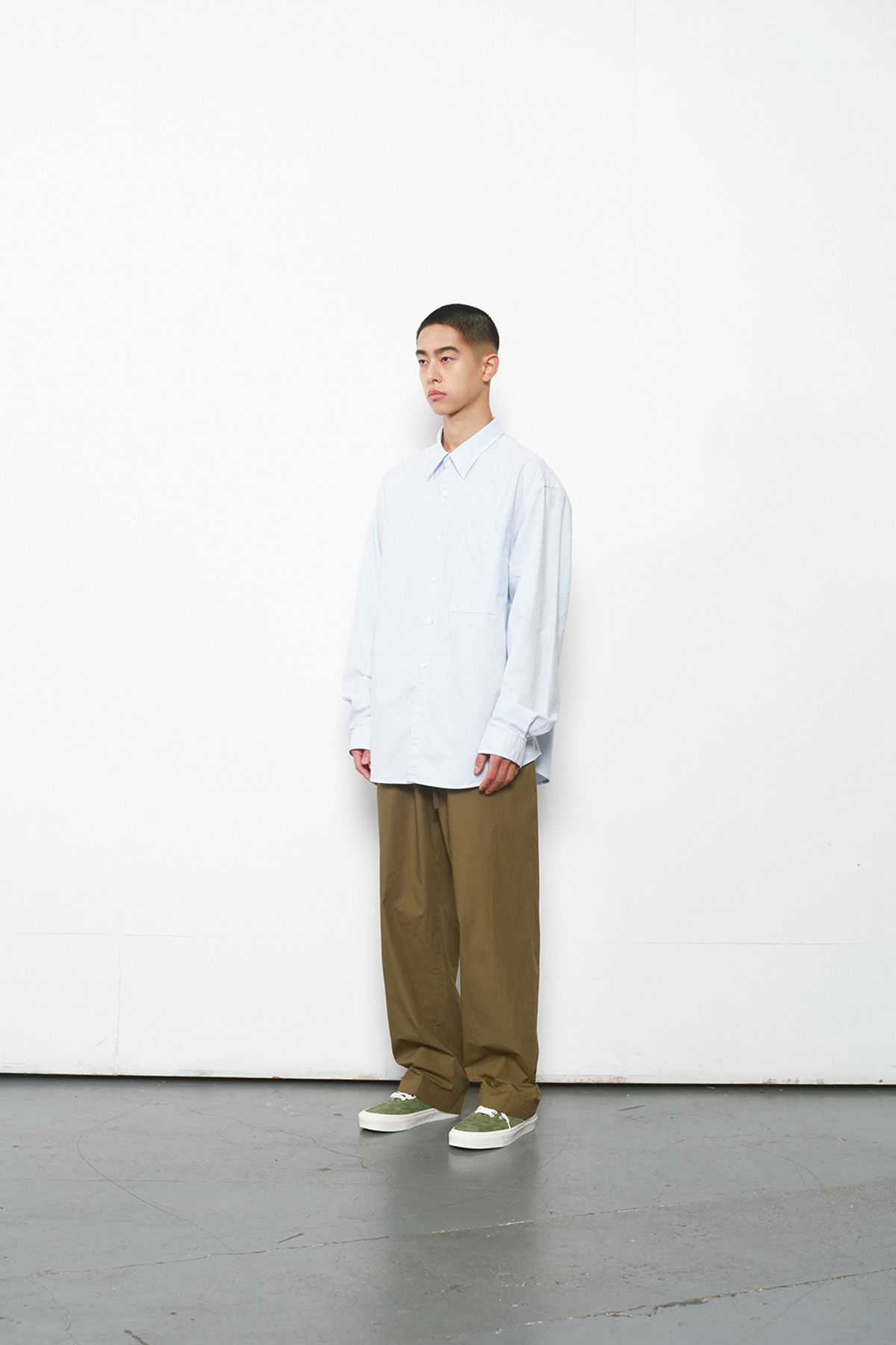 홀리선(HORLISUN) Jane Oxford Stripe Shirt Blue
