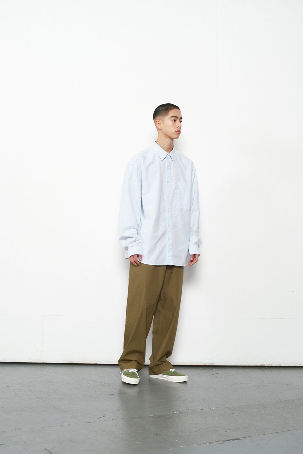 홀리선(HORLISUN) Jane Oxford Stripe Shirt Blue