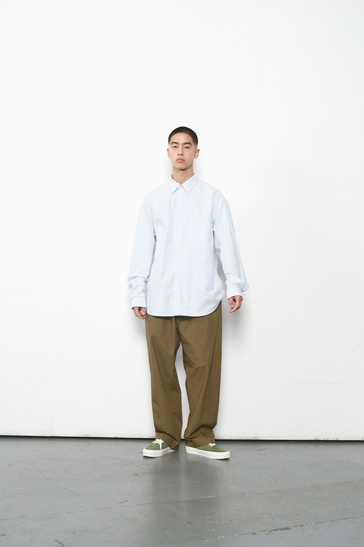 홀리선(HORLISUN) Jane Oxford Stripe Shirt Blue