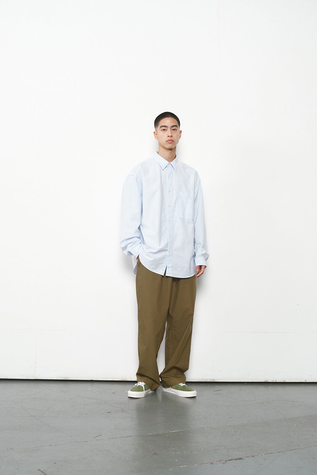 홀리선(HORLISUN) Jane Oxford Stripe Shirt Blue