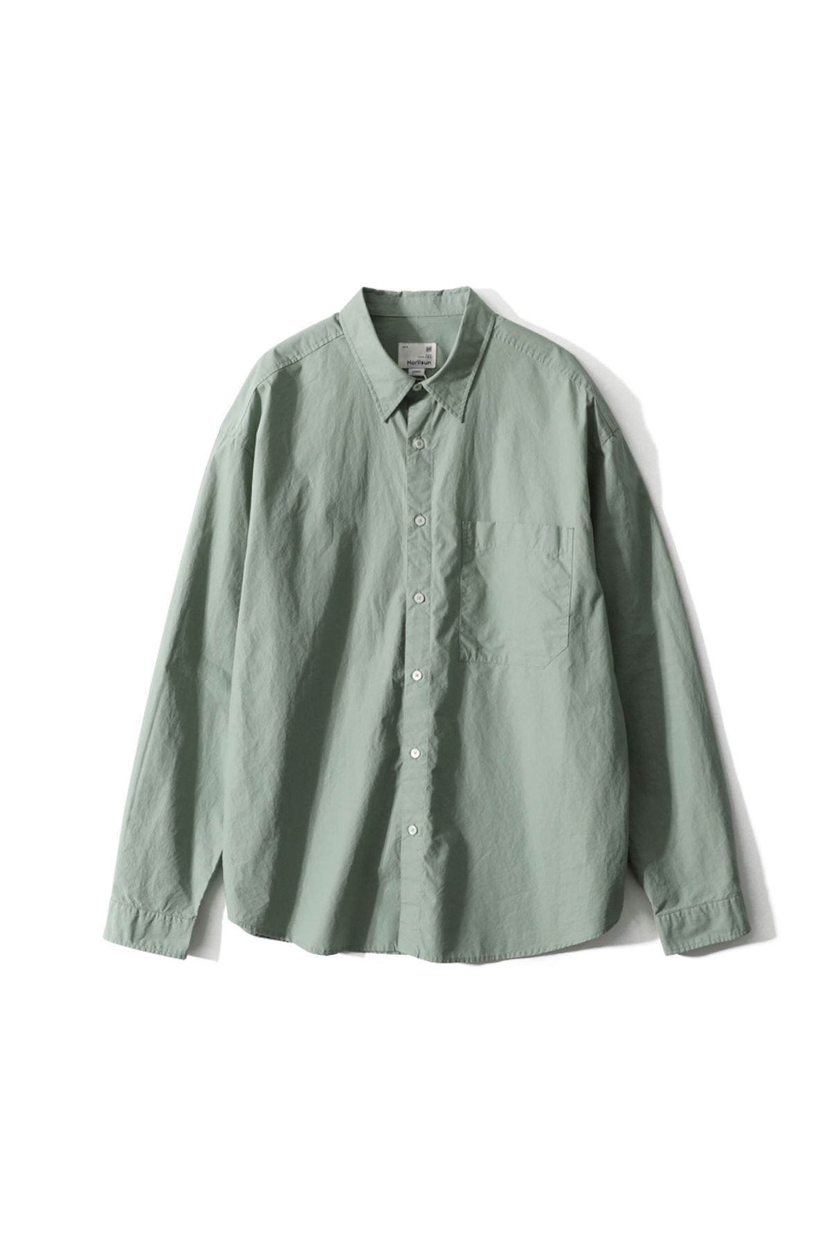 홀리선(HORLISUN) Jane Solid Extra Typewriter Shirt Sage Green