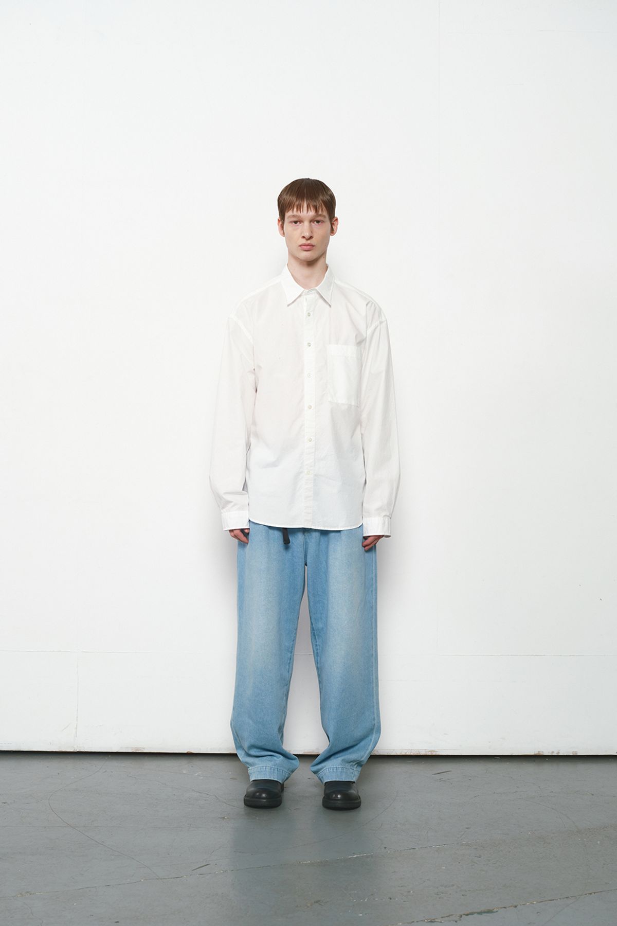 홀리선(HORLISUN) Jane Solid Extra Typewriter Shirt Off White