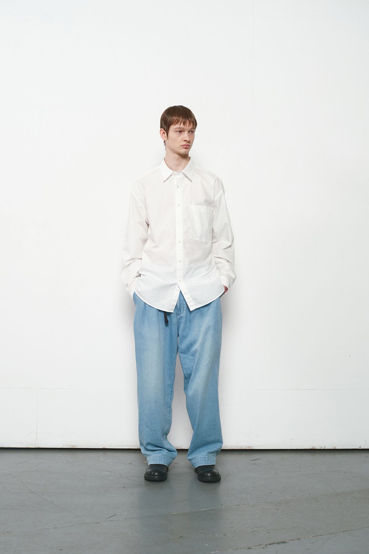 홀리선(HORLISUN) Jane Solid Extra Typewriter Shirt Off White