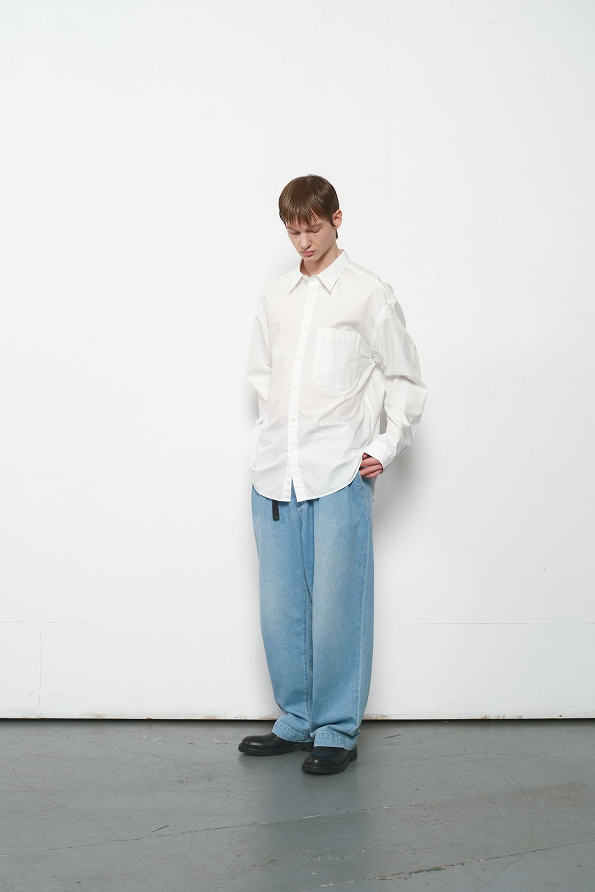 홀리선(HORLISUN) Jane Solid Extra Typewriter Shirt Off White