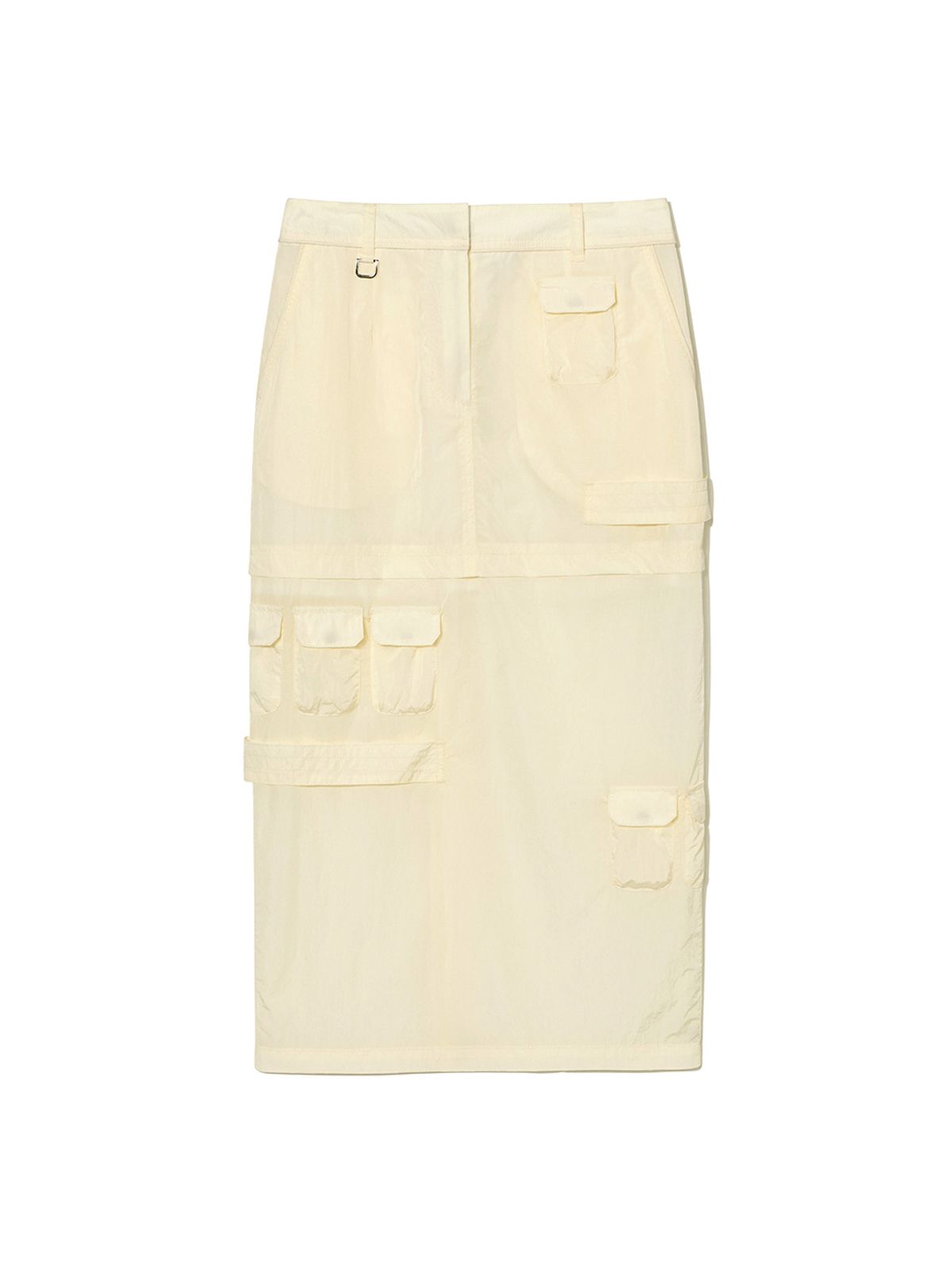 기준(KIJUN) Military Long Skirt Pale Yellow
