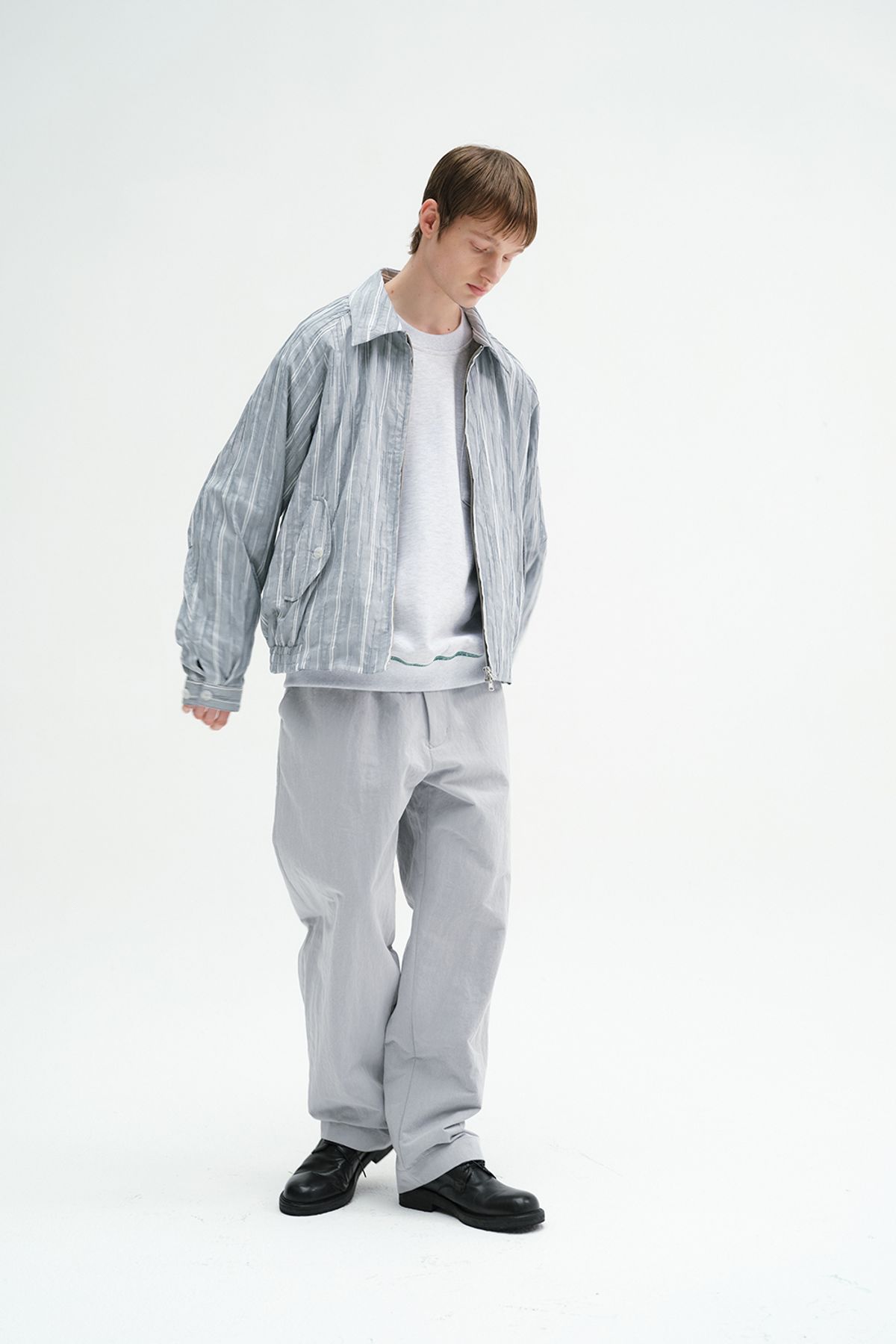 홀리선(HORLISUN) Visitor Dobby Stripe Jacket North Green
