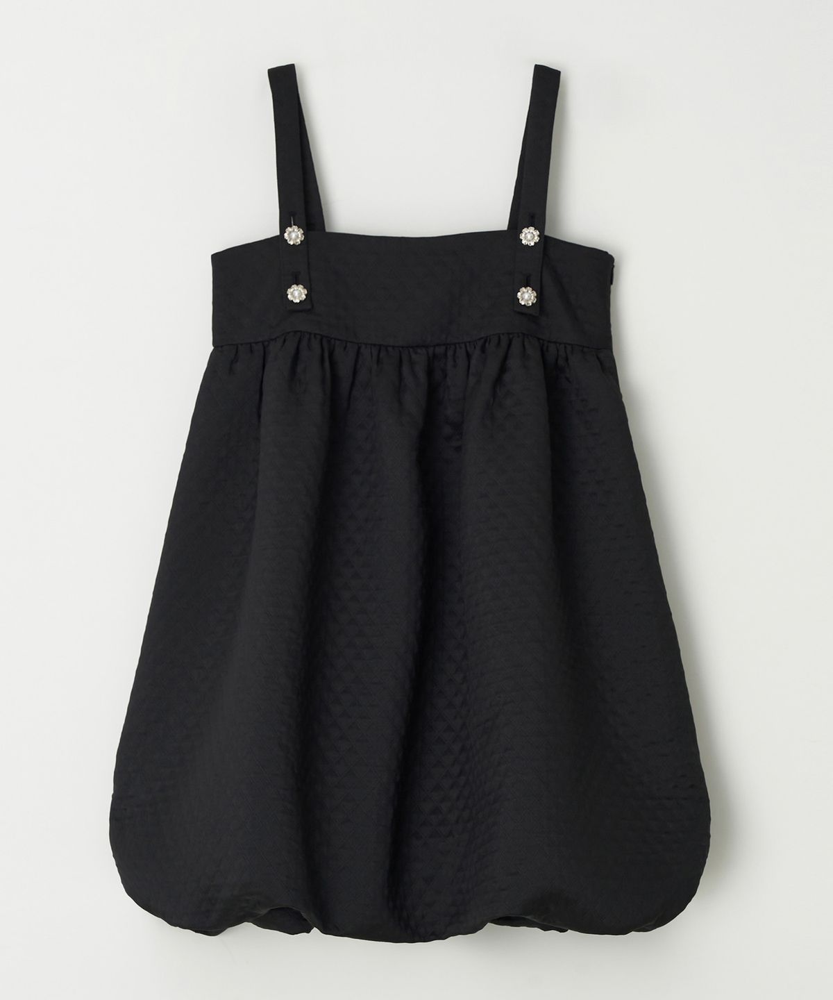 시월107(SIWL107) Quilt One-piece (Black)