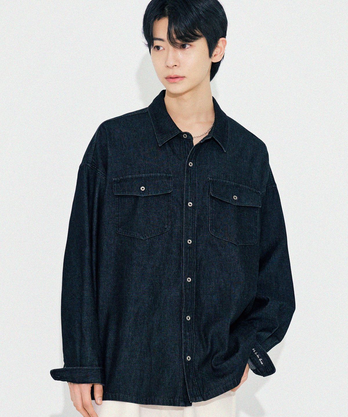 다이아몬드 레이라(DIAMOND LAYLA) Two-Pocket Denim Oversized Fit Shirt S138